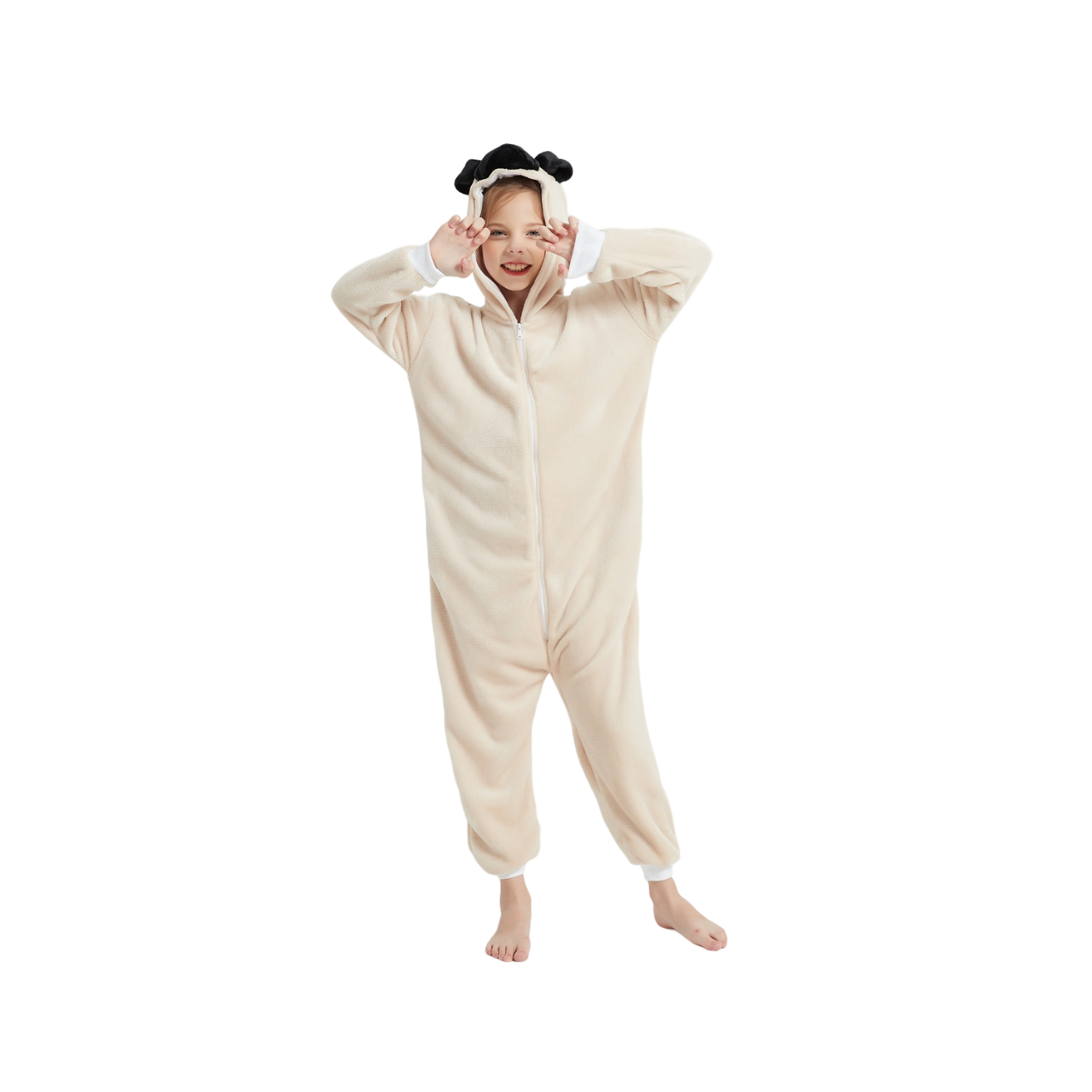Toy Farm Unisex Animal Pyjamas - Realistic Pug Dog Kids Onesie (Cosplay / Nightwear / Halloween / Carnival / Novelty Costume)