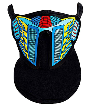 Sound Activated Led Half Mask Blue Toys