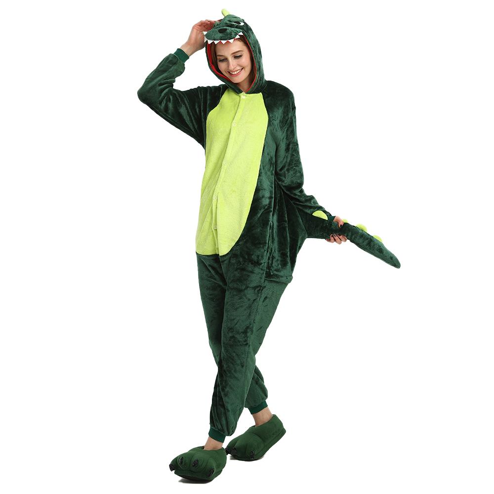 Onesie World Unisex Animal Pyjamas - Green Dinosaur Adult (Cosplay / Nightwear Halloween Carnival