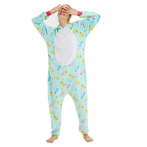 Onesie World Unisex Animal Pyjamas - Mint Unicorn (With Unicorns Pattern Print) Adult Onesies