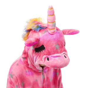 Onesie World Unisex Animal Pyjamas - Pink Star Sleeping Unicorn Kids (Cosplay / Nightwear Halloween