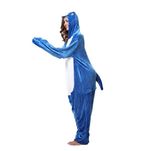 Onesie World Unisex Animal Pyjamas - Navy Blue Shark Adult (Cosplay / Nightwear Halloween Carnival