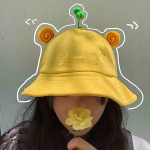 Cute Bean Sprout Bucket Hat With Little Ears Animal Hats