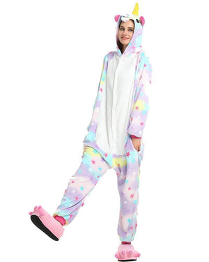 Onesie World Unisex Animal Pyjamas - Rainbow Star Unicorn Adult (Cosplay / Nightwear Halloween