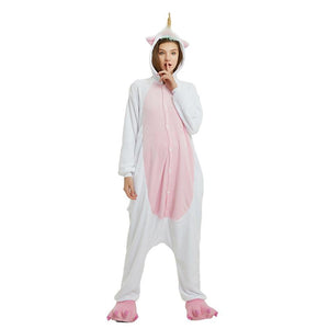 Onesie World Unisex Animal Pyjamas - White Unicorn Adult (Cosplay / Nightwear Halloween Carnival
