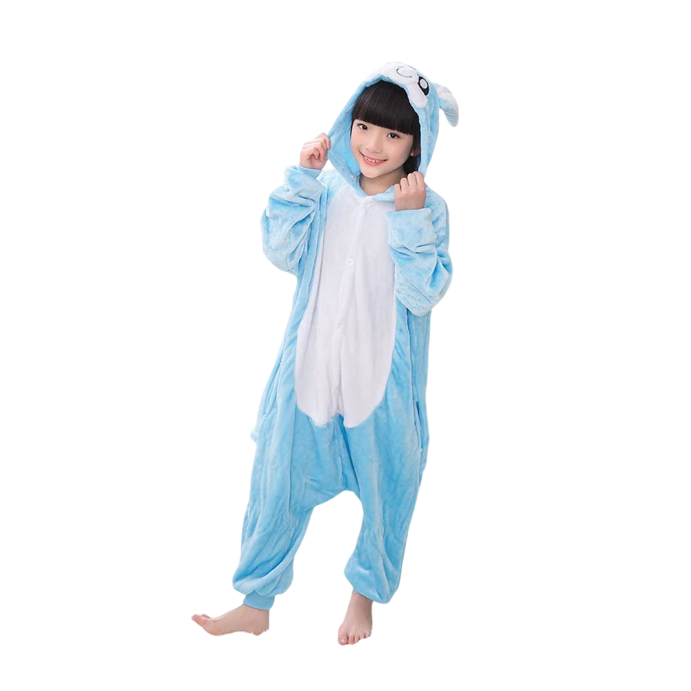 Toy Farm Unisex Animal Pyjamas - Blue Bunny Kids Onesie (Cosplay / Nightwear / Halloween / Carnival / Novelty Costume)