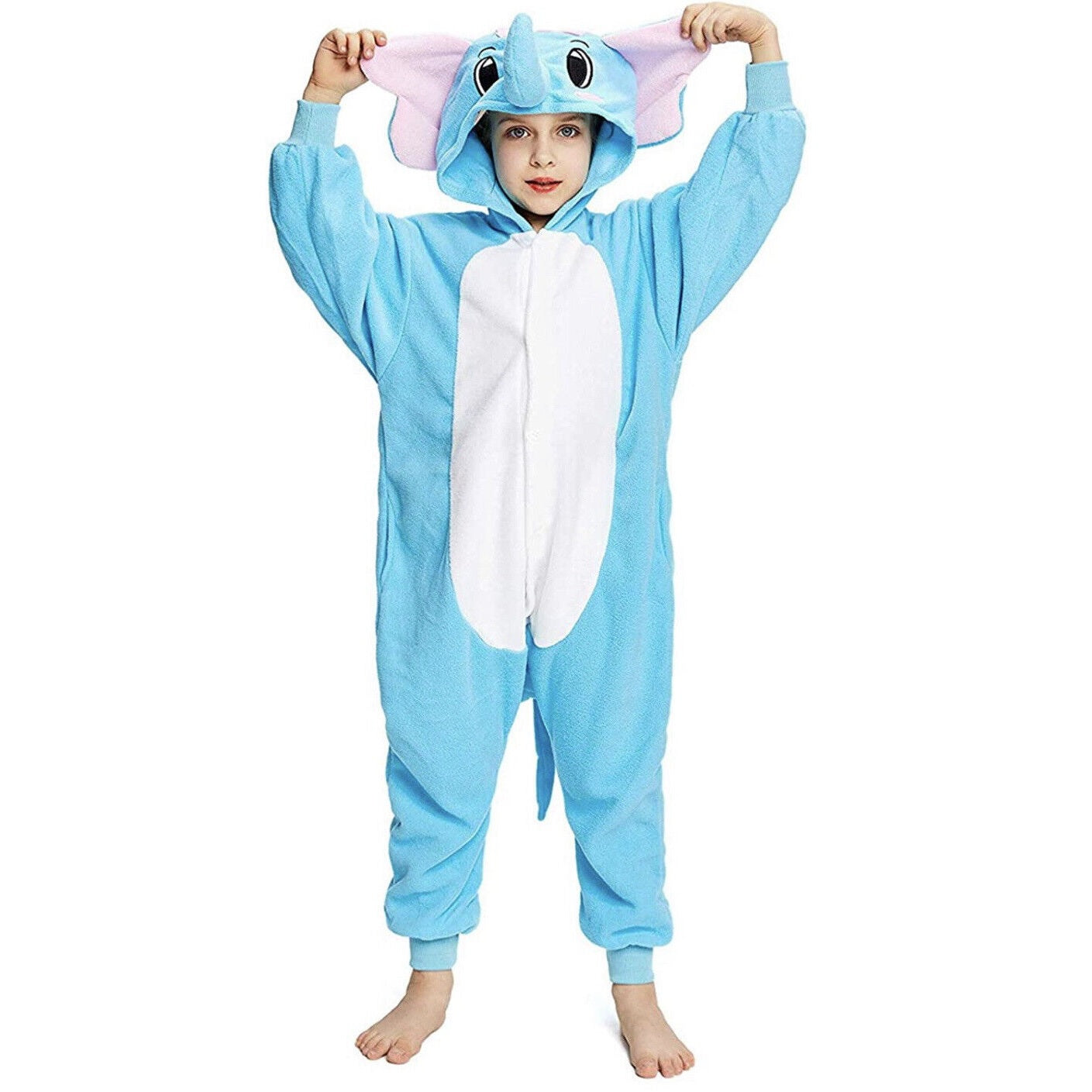 Toy Farm Unisex Animal Pyjamas - Blue Elephant Kids Onesie (Cosplay / Nightwear / Halloween / Carnival / Novelty Costume)