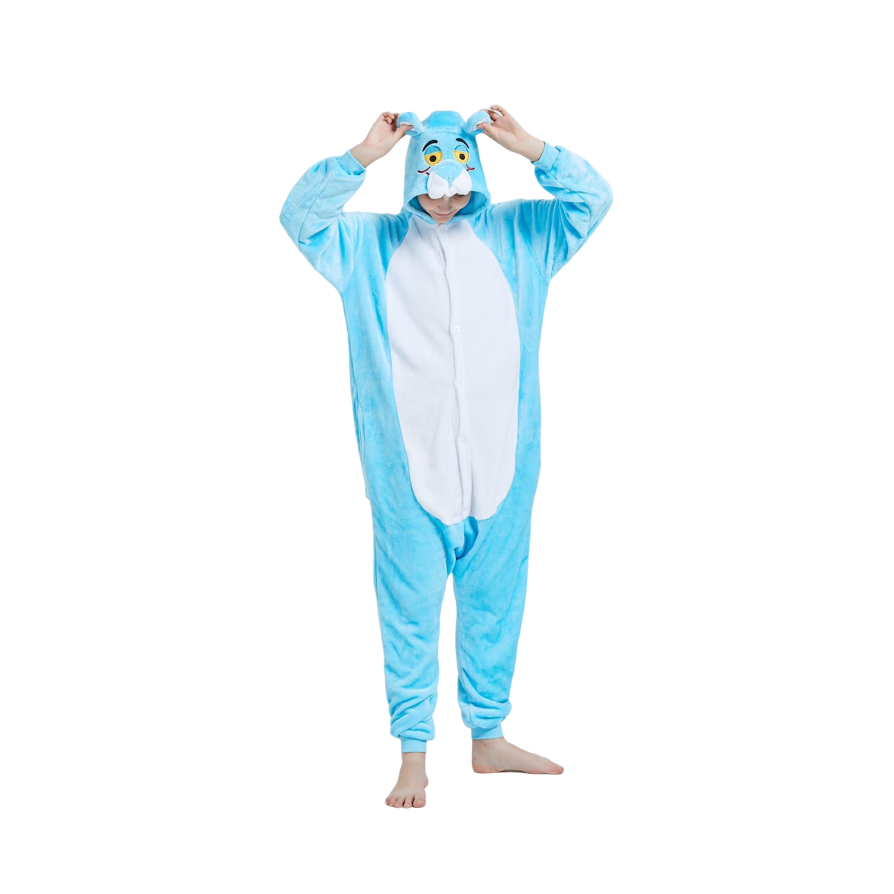 Toy Farm Unisex Animal Pyjamas - Blue Panther Adult Onesie (Cosplay / Nightwear / Halloween / Carnival / Novelty Costume)
