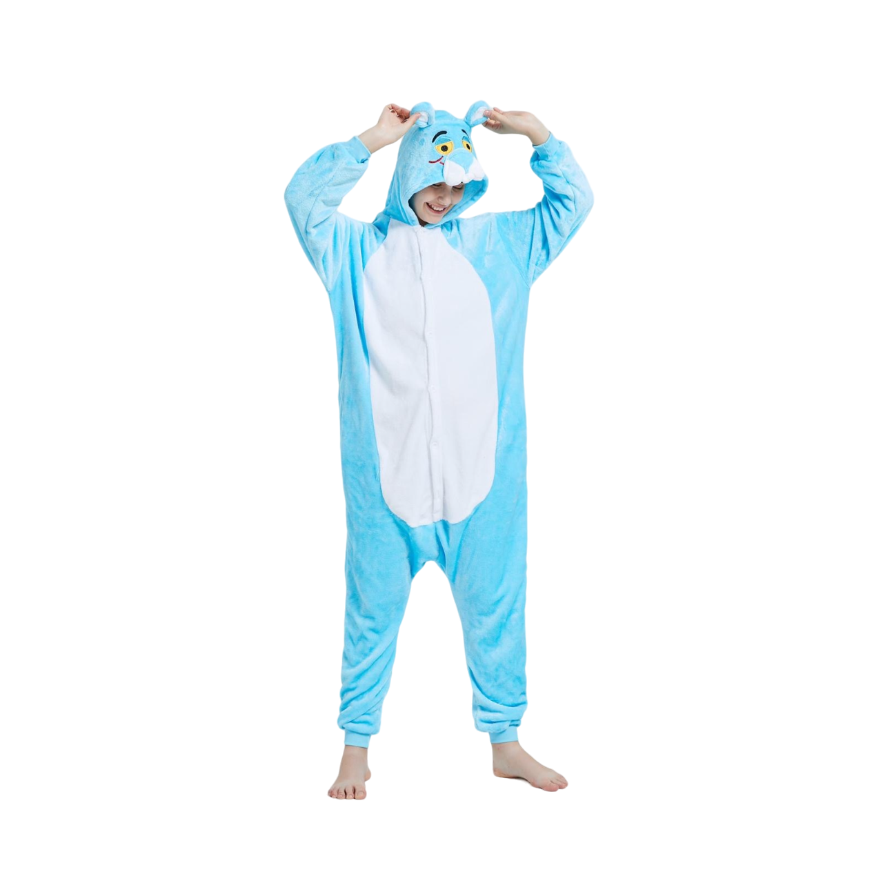 Toy Farm Unisex Animal Pyjamas - Blue Panther Adult Onesie (Cosplay / Nightwear / Halloween / Carnival / Novelty Costume)
