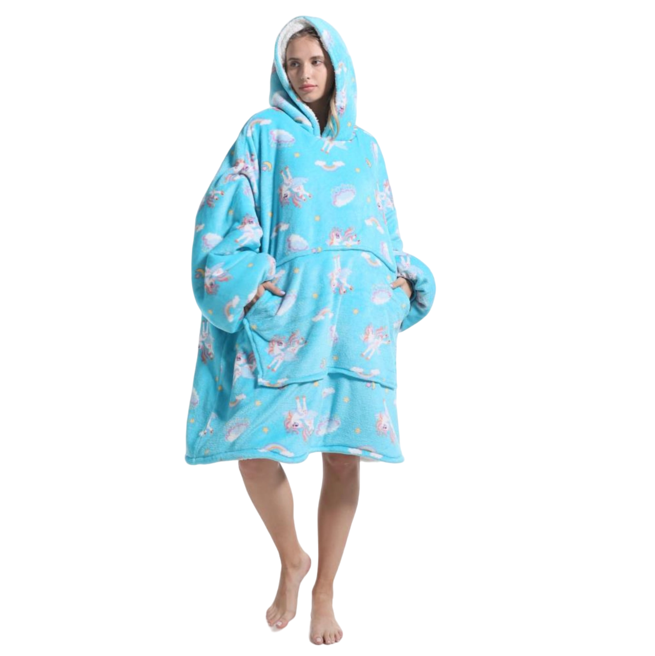 My Snuggy - Large Blue Unicorn Hoodie Blanket
