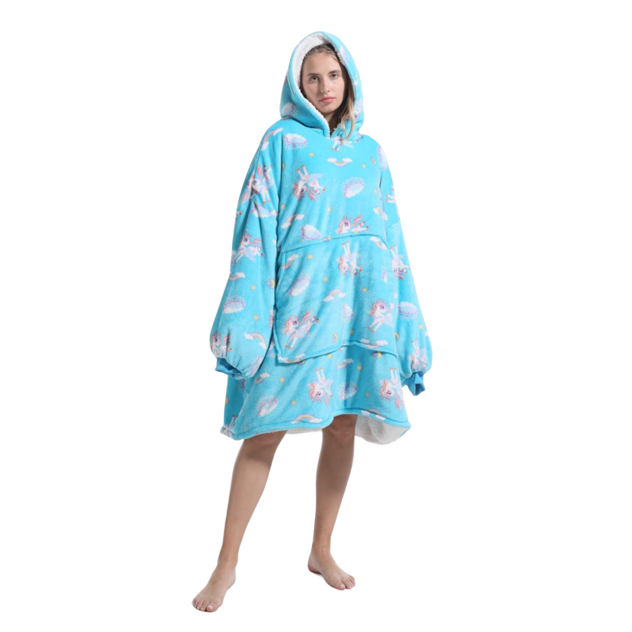 My Snuggy - Large Blue Unicorn Hoodie Blanket