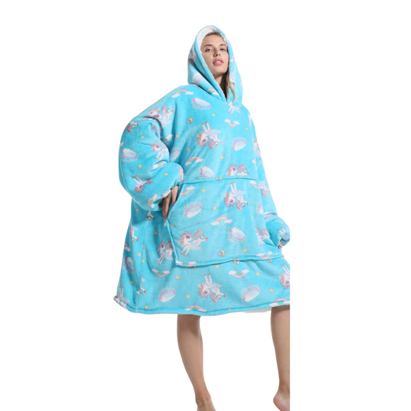 My Snuggy - Large Blue Unicorn Hoodie Blanket