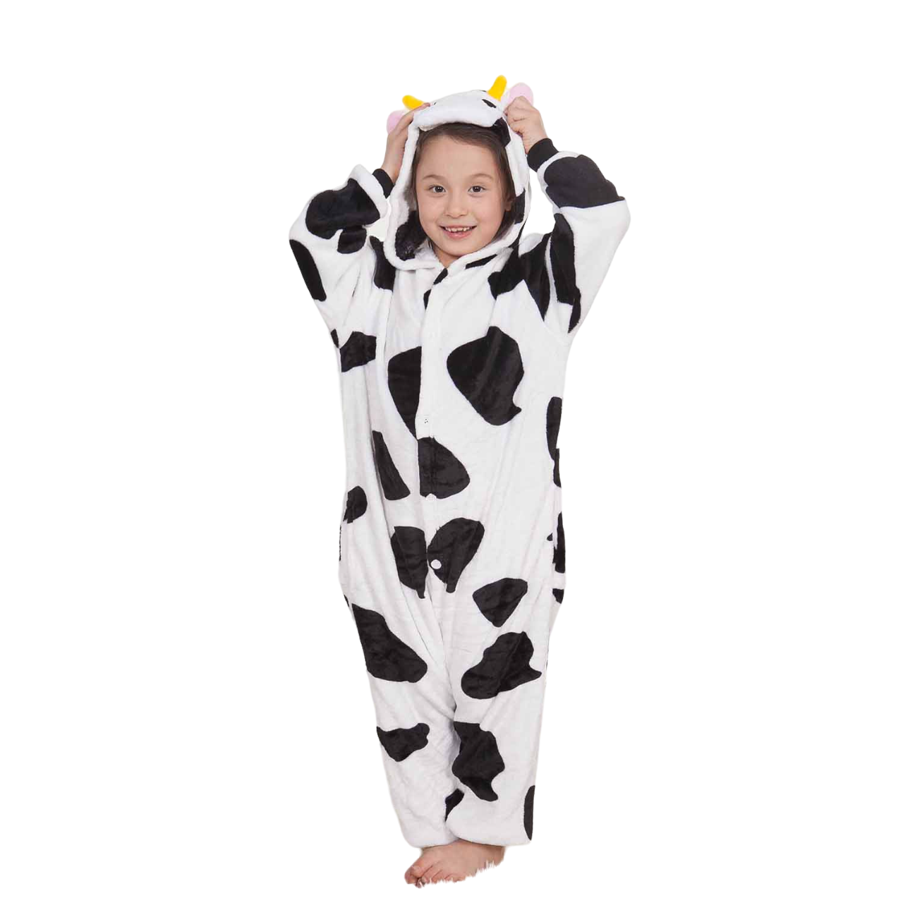Toy Farm Unisex Animal Pyjamas - Cow Kids Onesie (Cosplay / Nightwear / Halloween / Carnival / Novelty Costume)