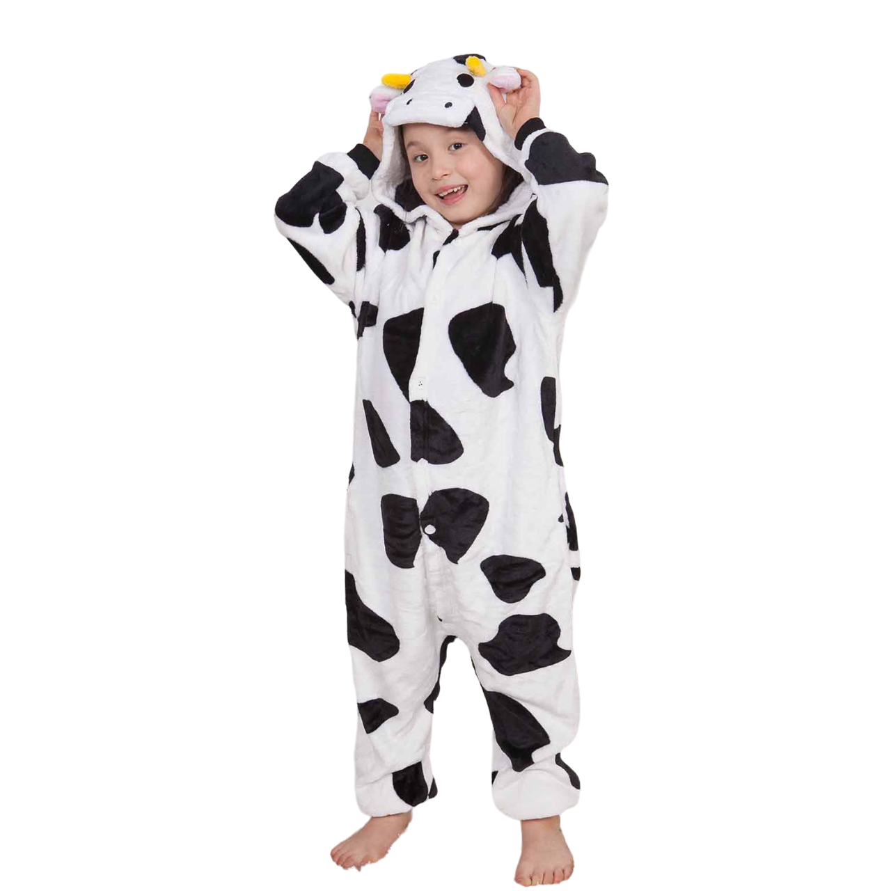 Toy Farm Unisex Animal Pyjamas - Cow Kids Onesie (Cosplay / Nightwear / Halloween / Carnival / Novelty Costume)