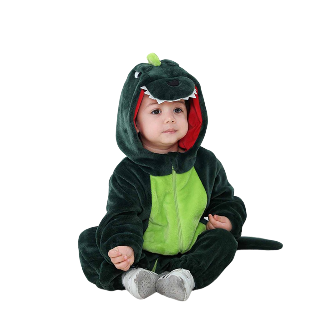 Toy Farm Unisex Animal Pyjamas - Green Dinosaur Baby Onesie (Cosplay / Nightwear / Halloween / Carnival / Novelty Costume)
