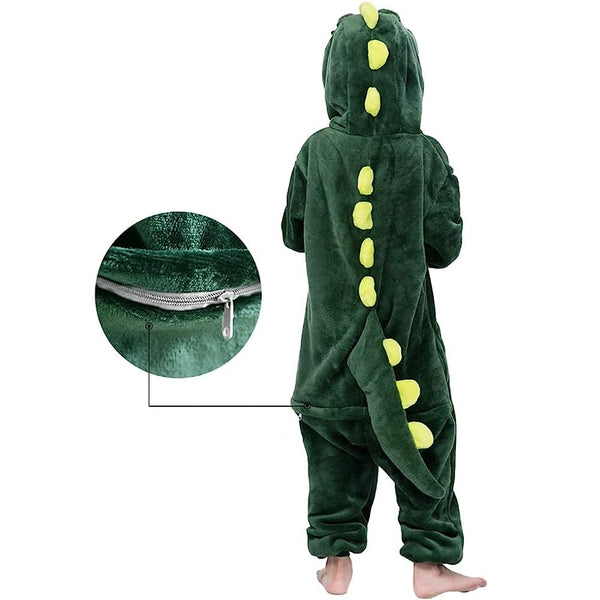 Toy Farm Unisex Animal Pyjamas - Green Dinosaur Kids Onesie (Cosplay / Nightwear / Halloween / Carnival / Novelty Costume)