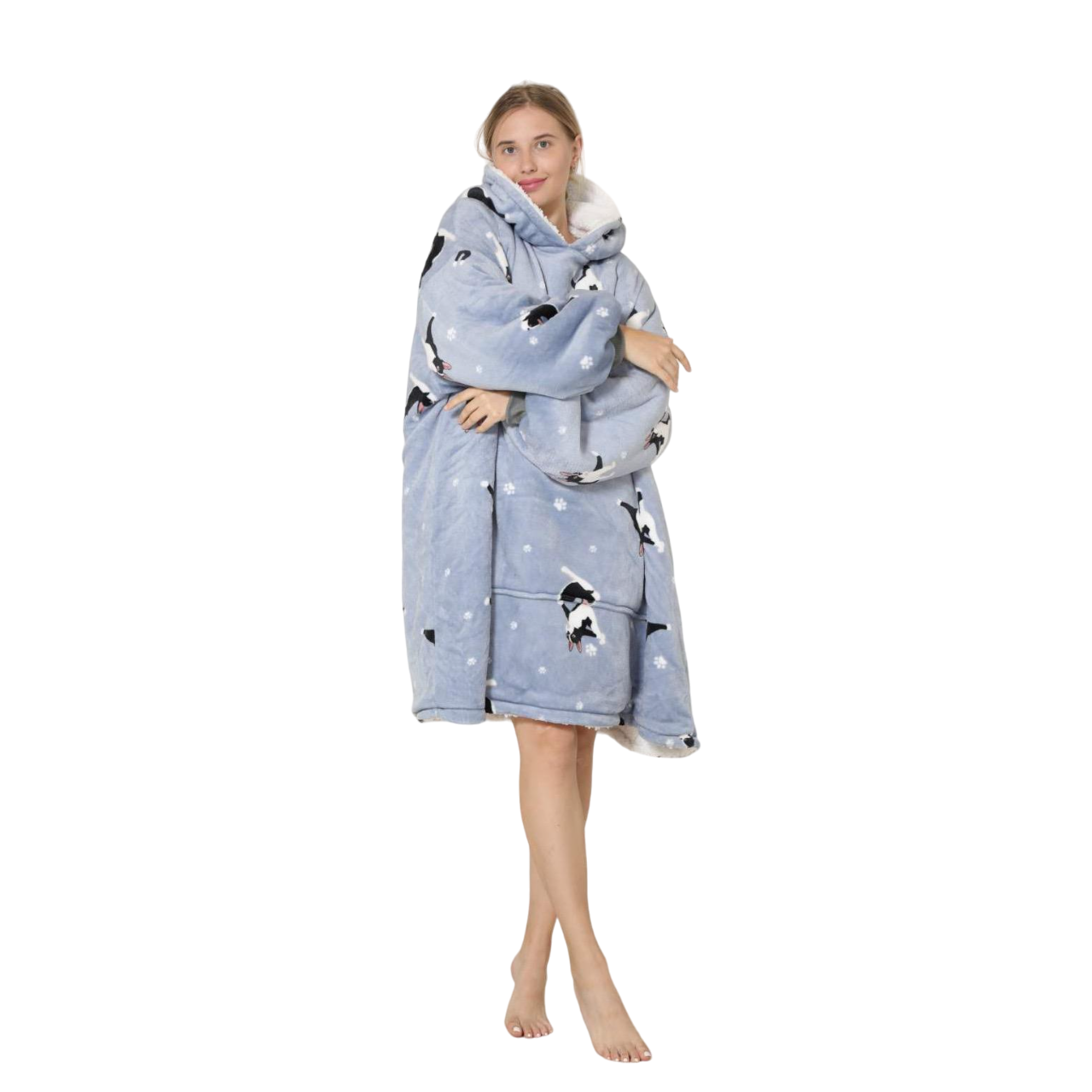 My Snuggy - Large French Bulldog Yoga Lover Hoodie Blanket