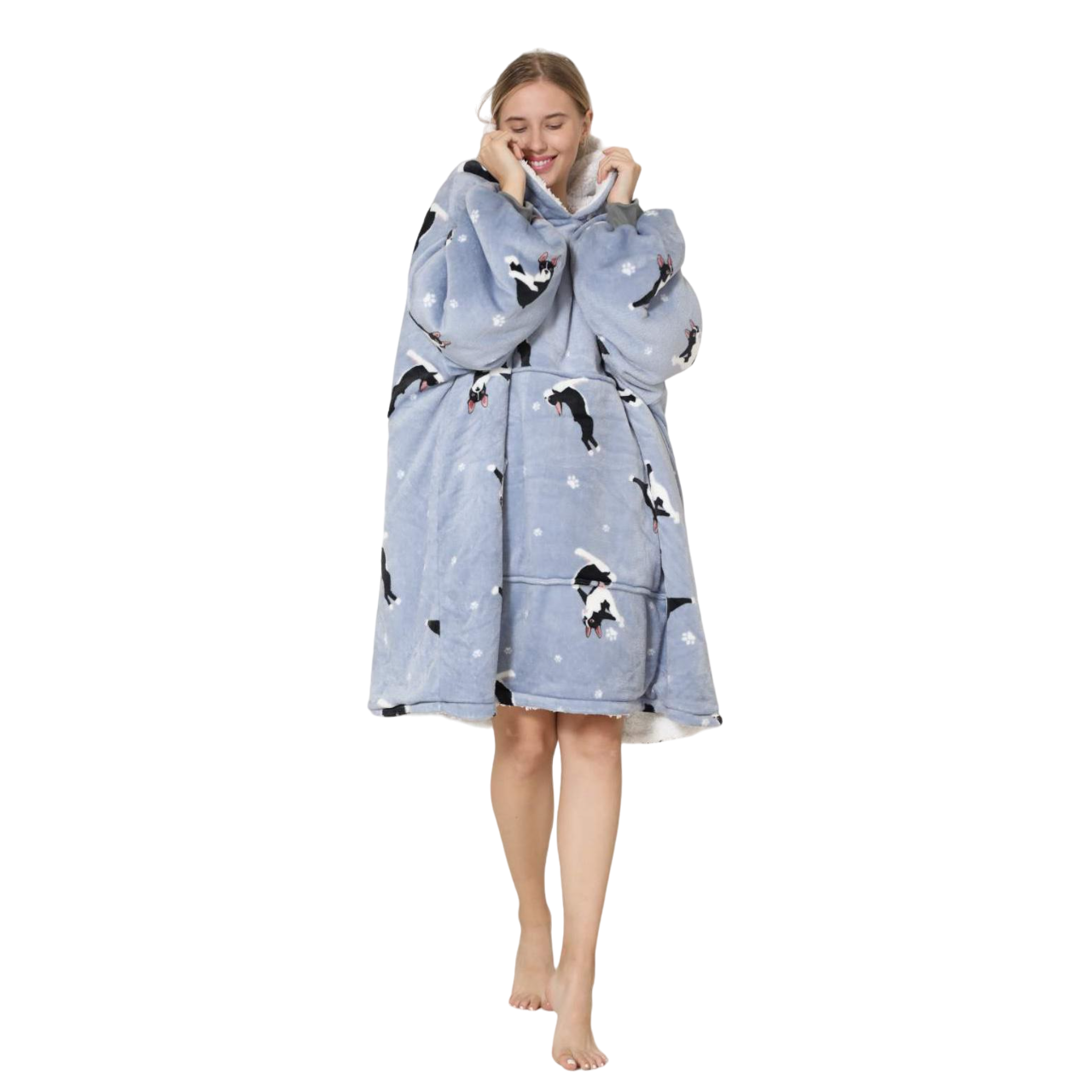 My Snuggy - Large French Bulldog Yoga Lover Hoodie Blanket