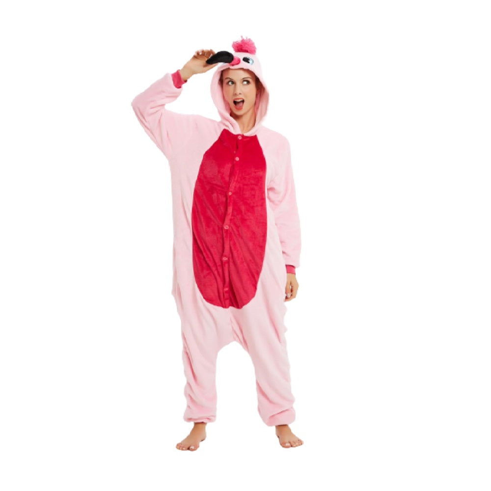 Toy Farm Unisex Animal Pyjamas - Pink Flamingo Adult Onesie (Cosplay / Nightwear / Halloween / Carnival / Novelty Costume)