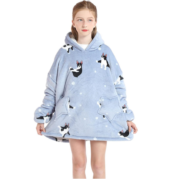 My Snuggy - Small French Bulldog Yoga Lover Hoodie Blanket
