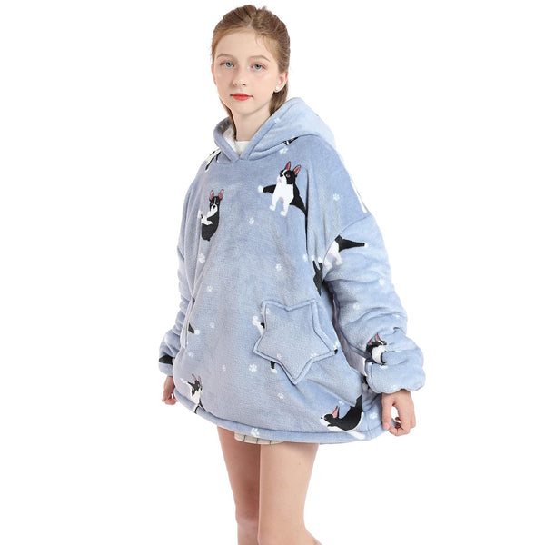 My Snuggy - Small French Bulldog Yoga Lover Hoodie Blanket