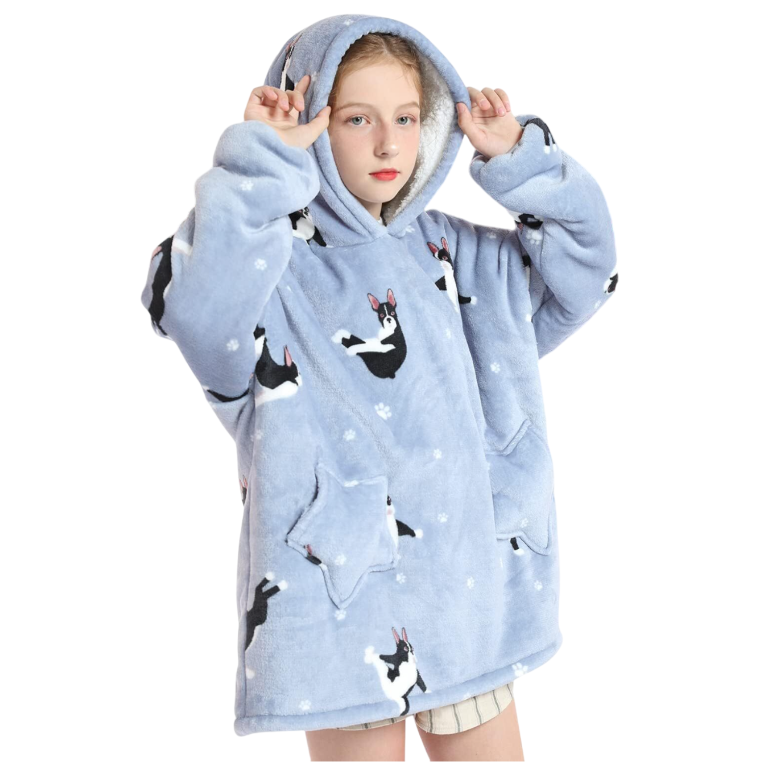 My Snuggy - Small French Bulldog Yoga Lover Hoodie Blanket