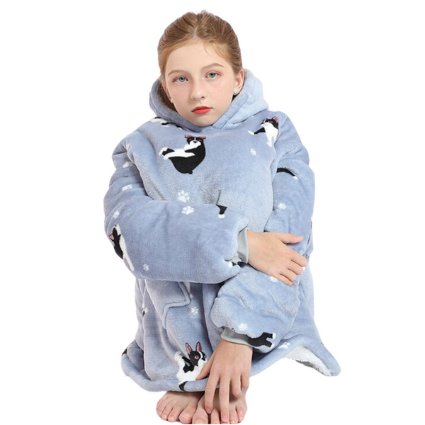 My Snuggy - Small French Bulldog Yoga Lover Hoodie Blanket