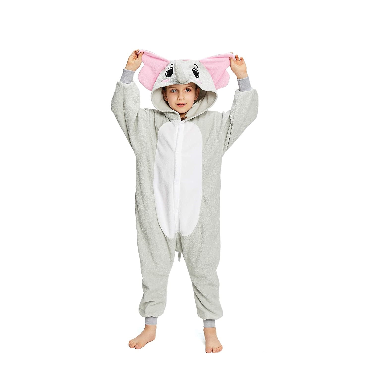 Toy Farm Unisex Animal Pyjamas - Grey Elephant Kids Onesie (Cosplay / Nightwear / Halloween / Carnival / Novelty Costume)