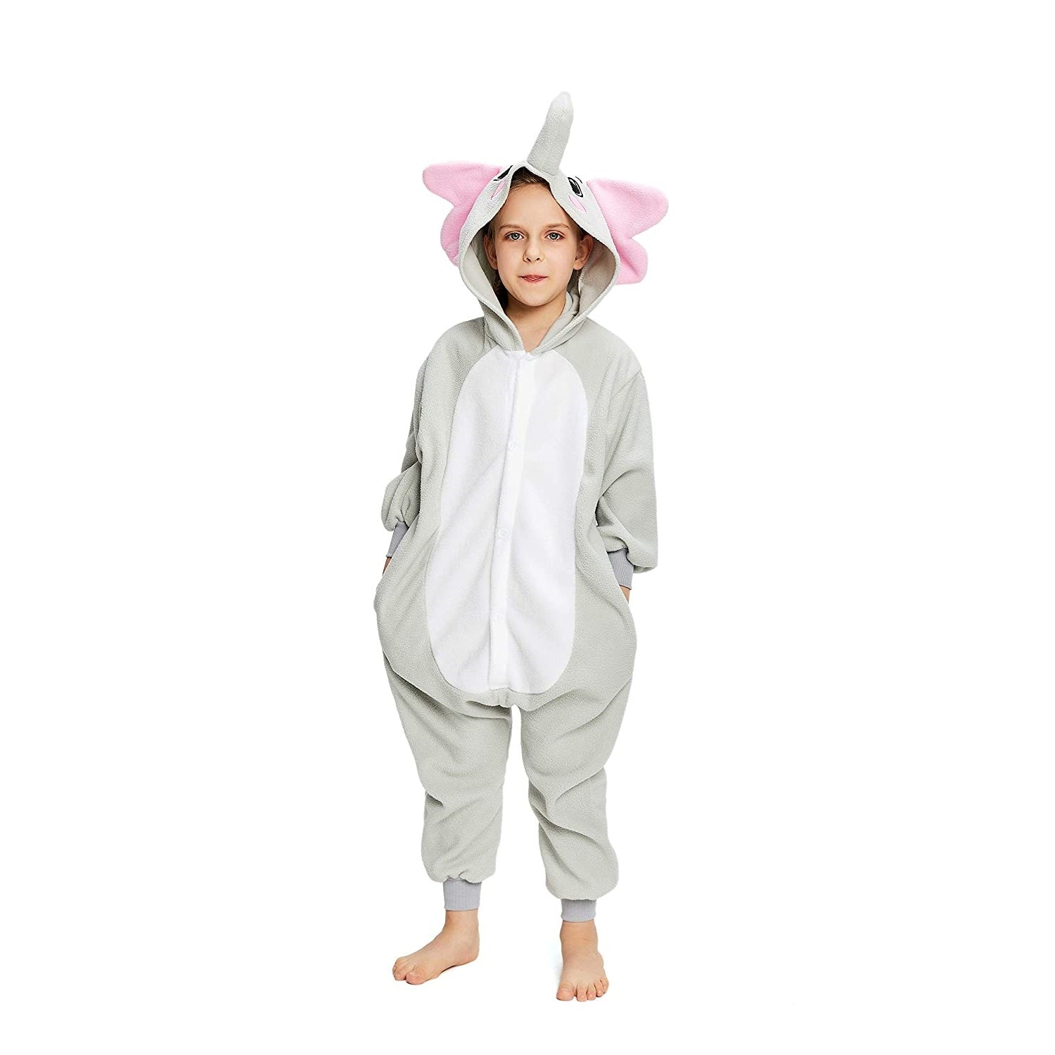 Toy Farm Unisex Animal Pyjamas - Grey Elephant Kids Onesie (Cosplay / Nightwear / Halloween / Carnival / Novelty Costume)