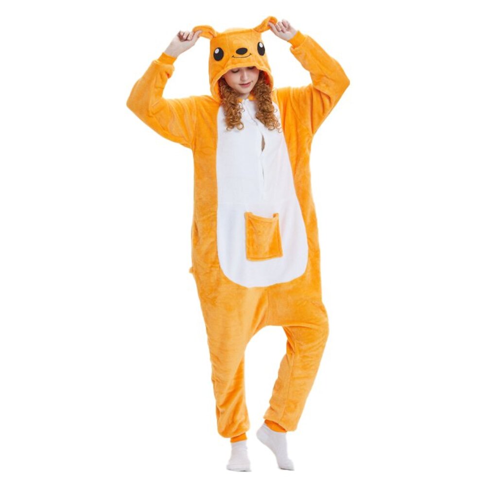 Toy Farm Unisex Animal Pyjamas - Kangaroo Adult Onesie (Cosplay / Nightwear / Halloween / Carnival / Novelty Costume)