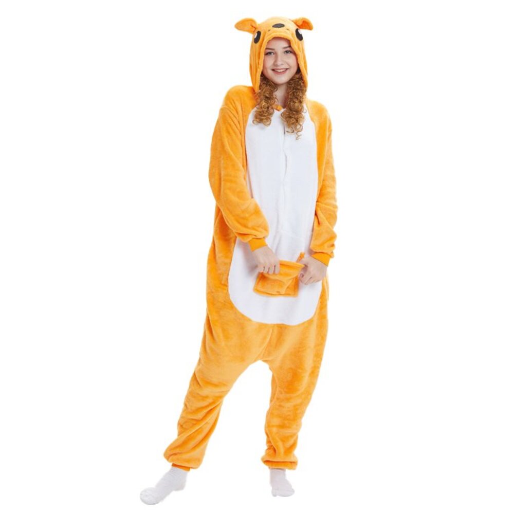 Toy Farm Unisex Animal Pyjamas - Kangaroo Adult Onesie (Cosplay / Nightwear / Halloween / Carnival / Novelty Costume)