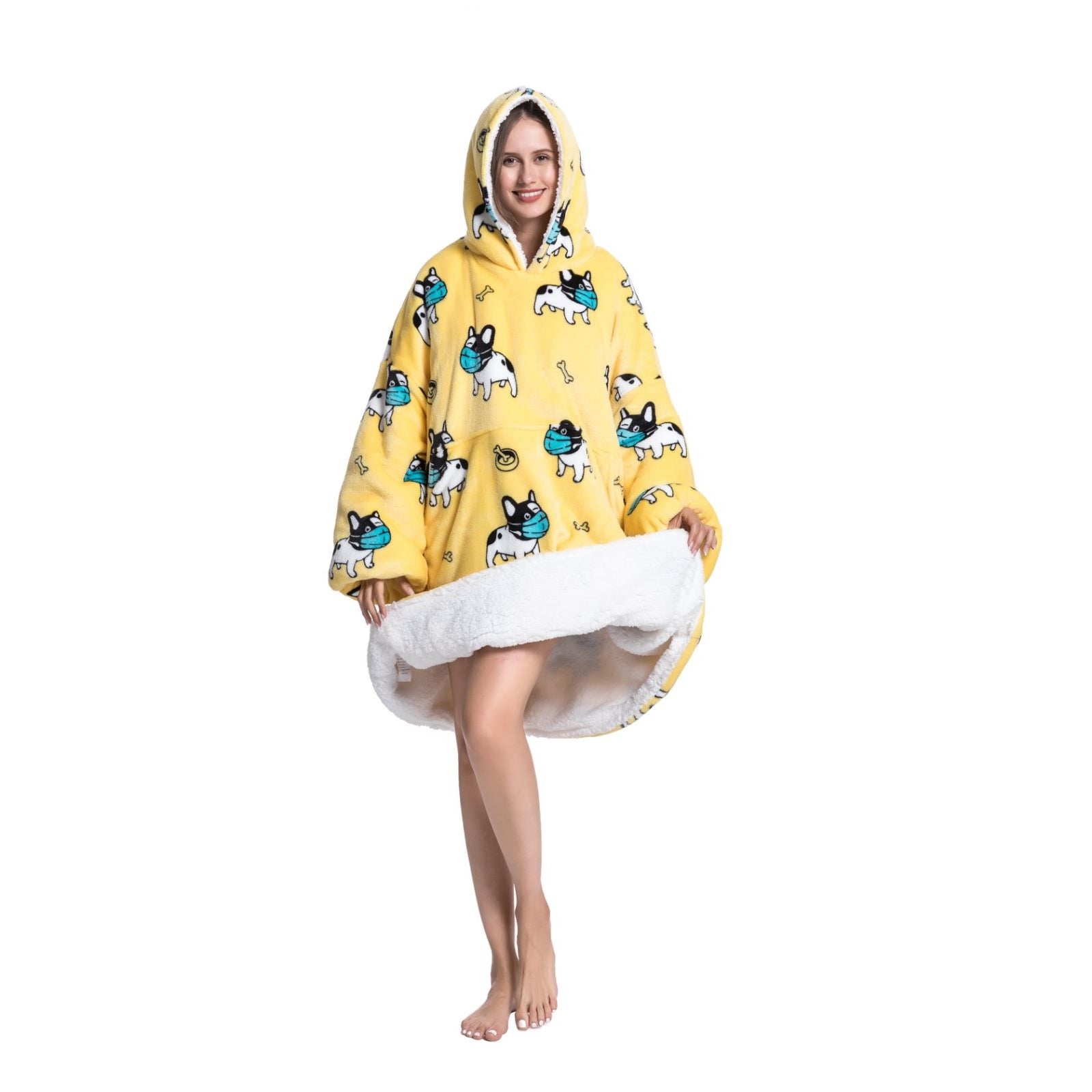 My Snuggy - Large Masked French Bulldog Hoodie Blanket