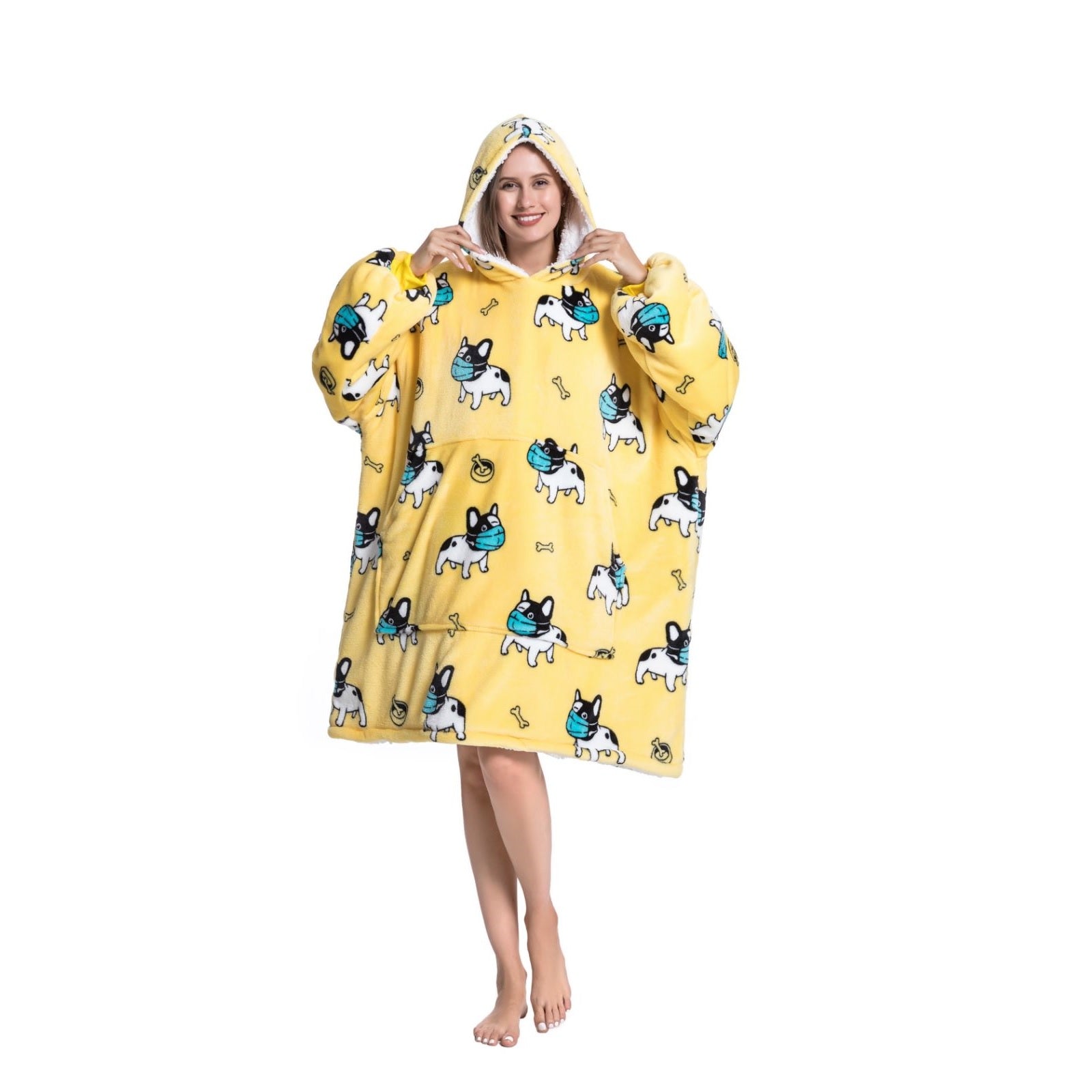 My Snuggy - Large Masked French Bulldog Hoodie Blanket