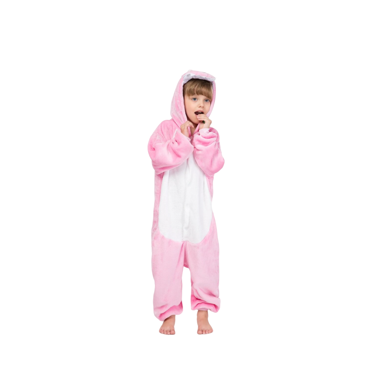 Toy Farm Unisex Animal Pyjamas - Pink Dinosaur Kids Onesie (Cosplay / Nightwear / Halloween / Carnival / Novelty Costume)