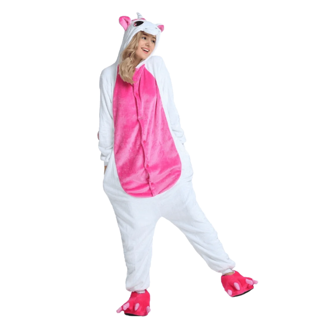 Toy Farm Unisex Animal Pyjamas - Pink Winged Unicorn Adult Onesie (Cosplay / Nightwear / Halloween / Carnival / Novelty Costume)