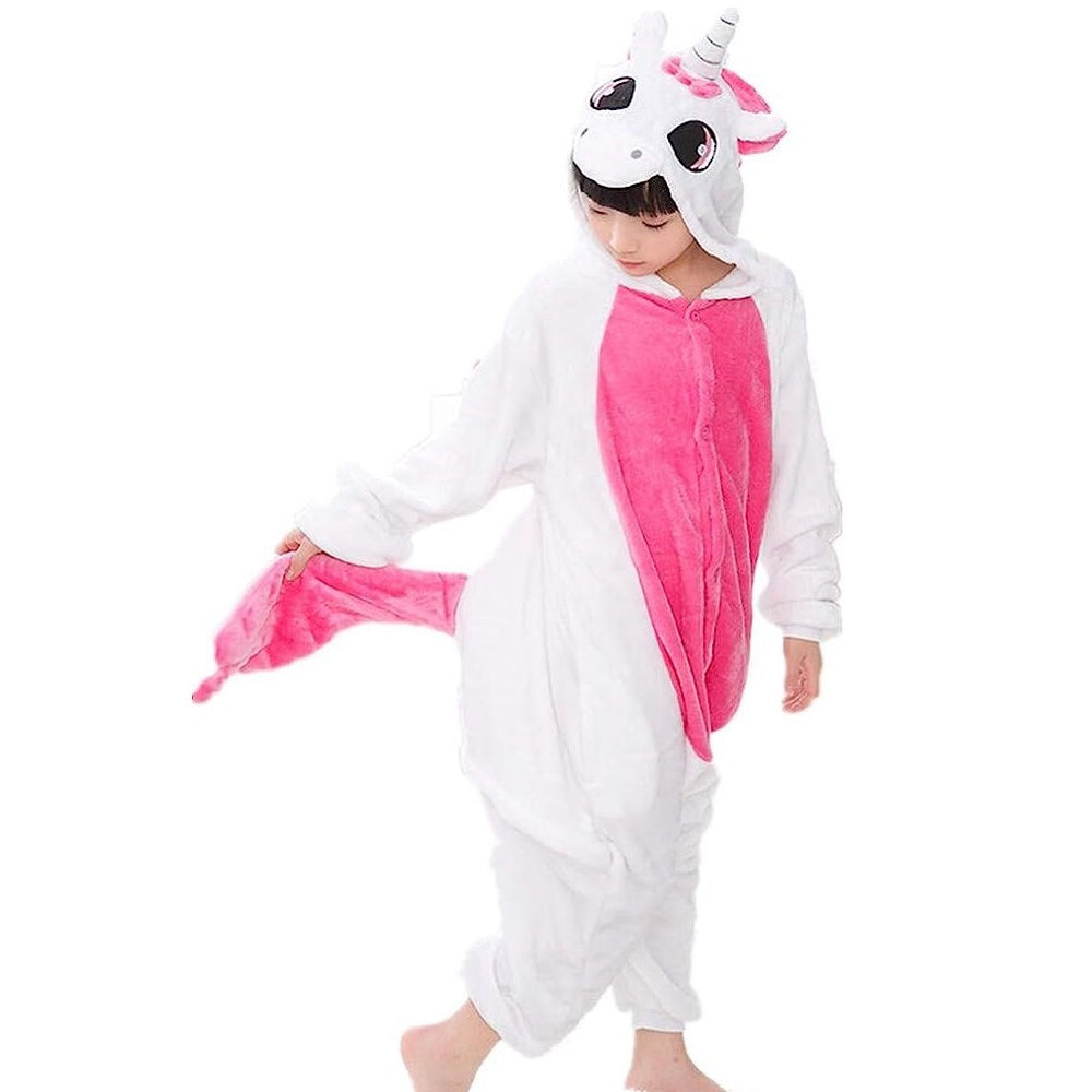Toy Farm Unisex Animal Pyjamas - Pink Winged Unicorn Kids Onesie (Cosplay / Nightwear / Halloween / Carnival / Novelty Costume)