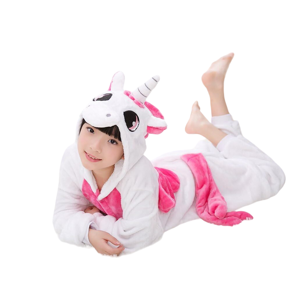 Toy Farm Unisex Animal Pyjamas - Pink Winged Unicorn Kids Onesie (Cosplay / Nightwear / Halloween / Carnival / Novelty Costume)