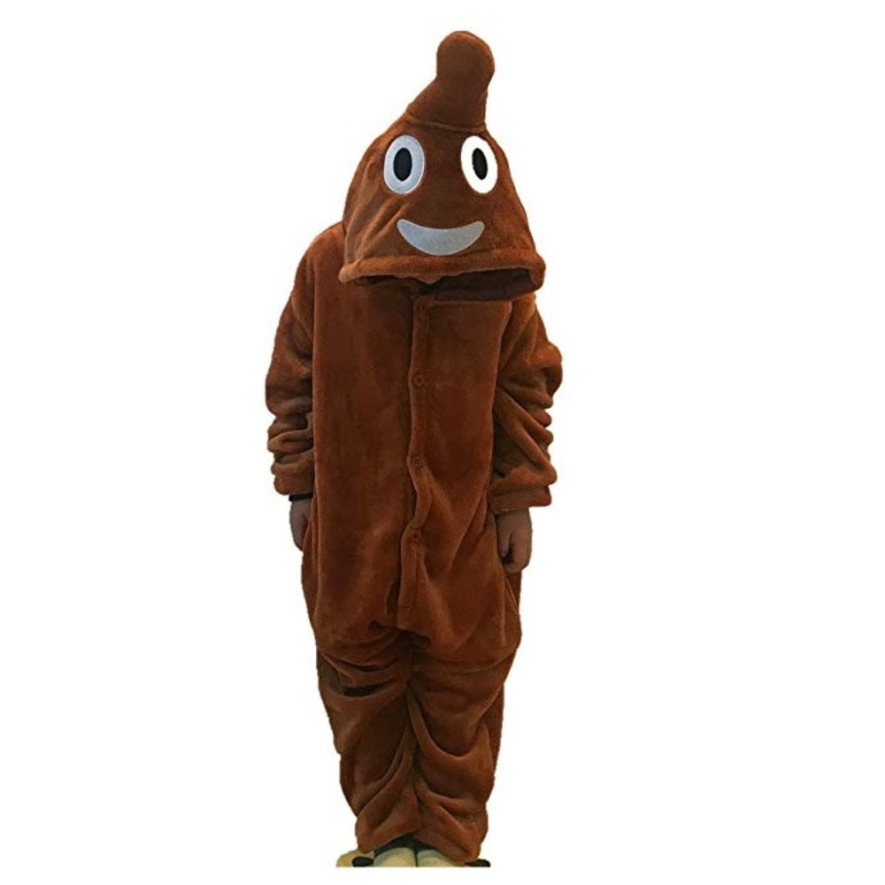Toy Farm Unisex Animal Pyjamas - Brown Poop Emoji Kids Onesie (Cosplay / Nightwear / Halloween / Carnival / Novelty Costume)