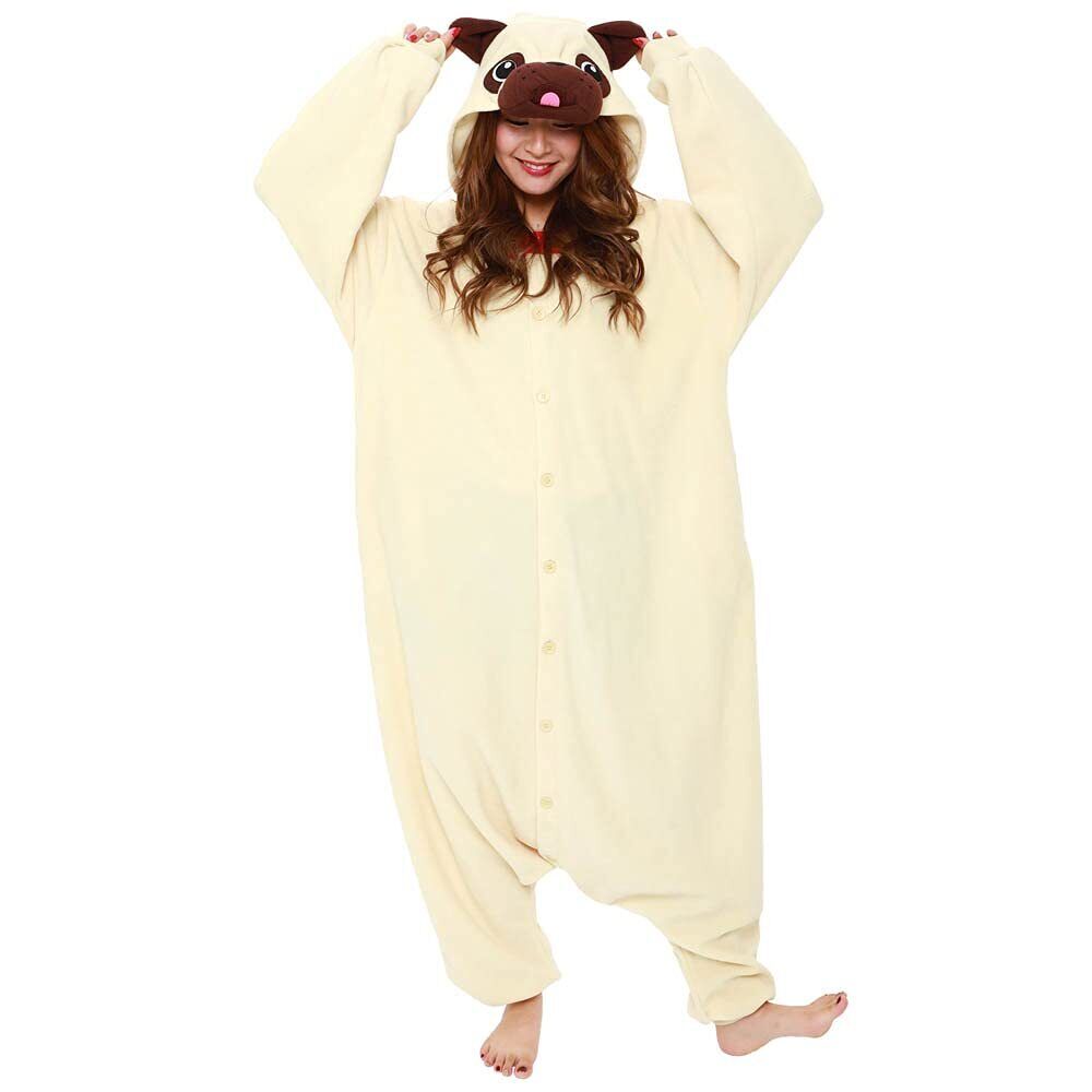 Toy Farm Unisex Animal Pyjamas - Pug Dog Adult Onesie (Cosplay / Nightwear / Halloween / Carnival / Novelty Costume)