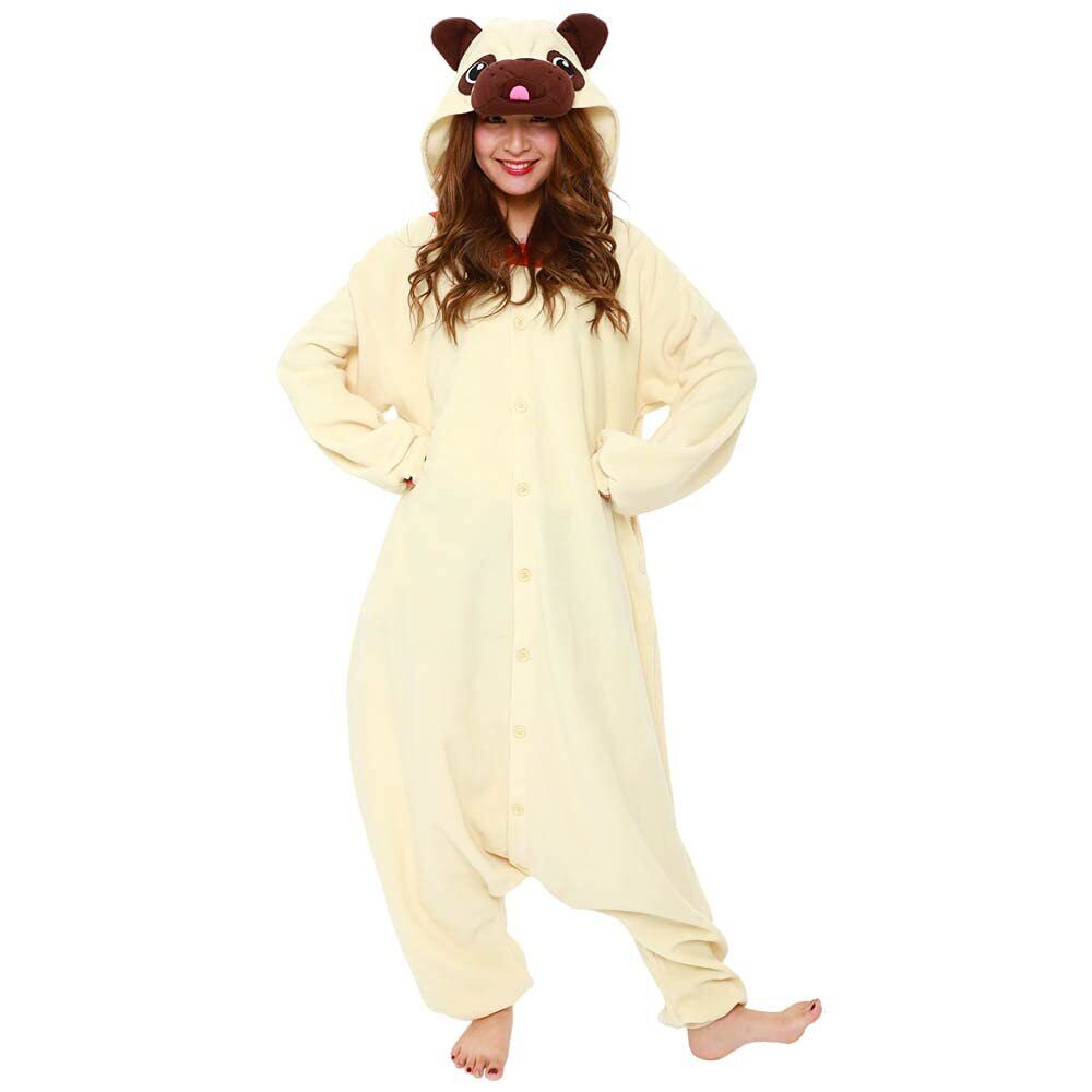 Toy Farm Unisex Animal Pyjamas - Pug Dog Adult Onesie (Cosplay / Nightwear / Halloween / Carnival / Novelty Costume)
