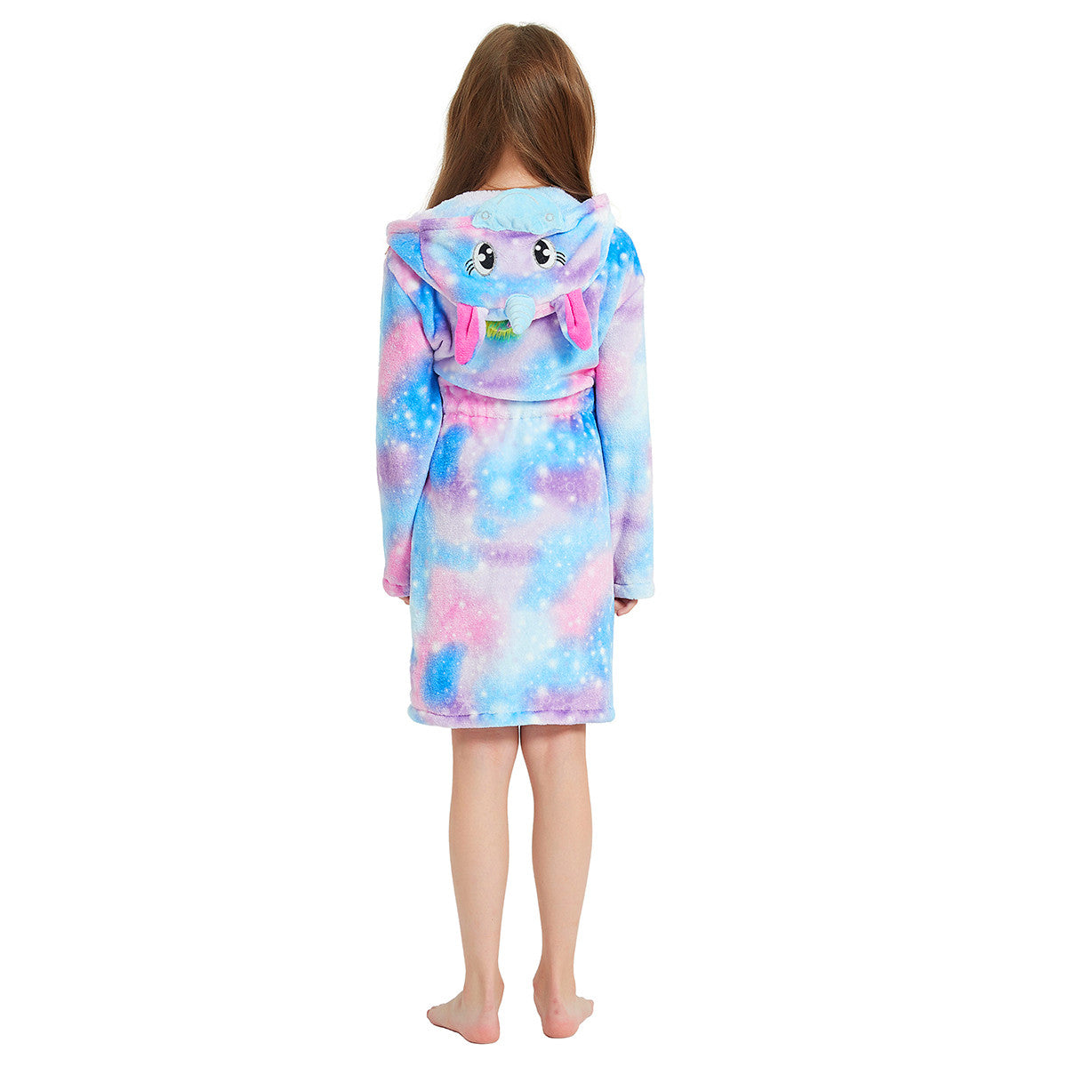 Toy Farm -Purple Unicorn with Sparkling Stars Kids Bathrobe