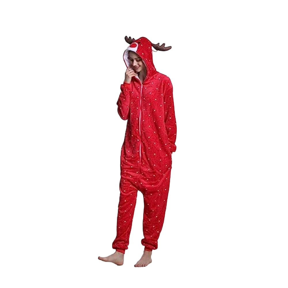 Toy Farm Unisex Animal Pyjamas - Red Deer Adult Onesie (Cosplay / Nightwear / Halloween / Carnival / Novelty Costume)