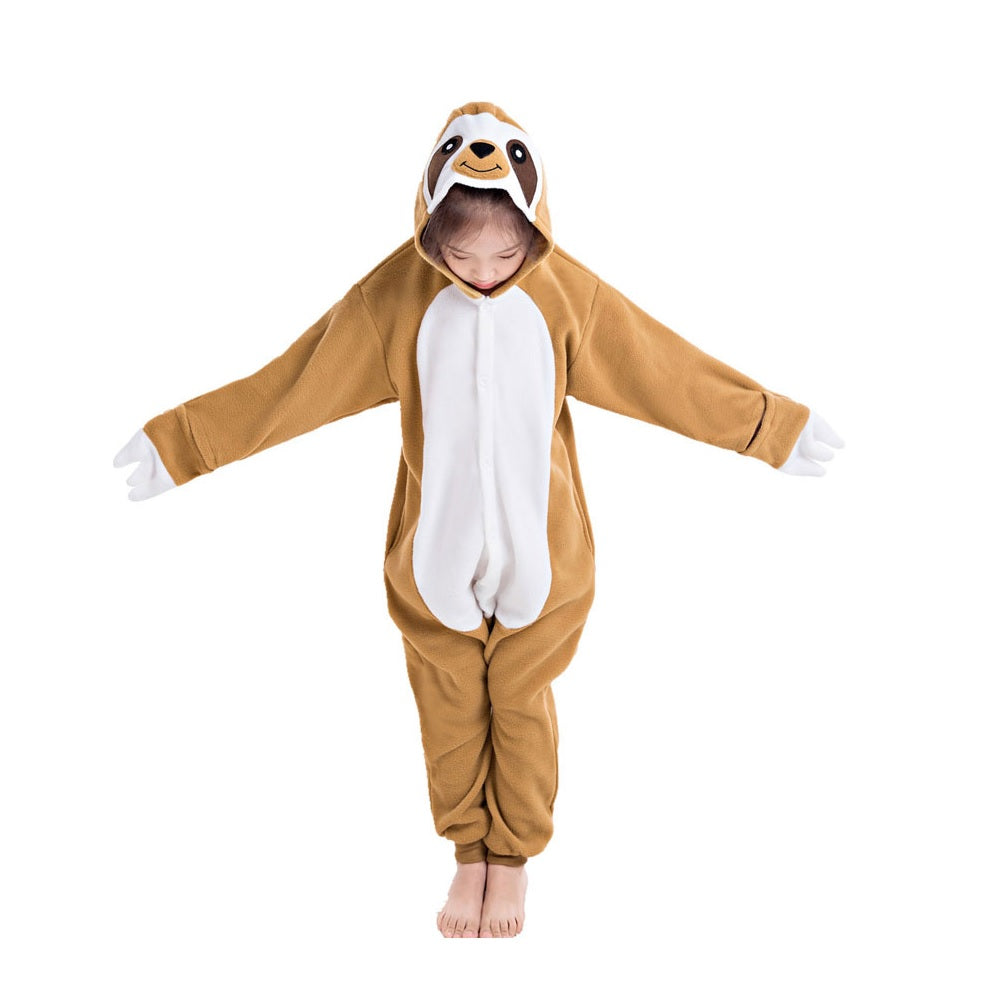 Toy Farm Unisex Animal Pyjamas - Sloth Kids Onesie (Cosplay / Nightwear / Halloween / Carnival / Novelty Costume)