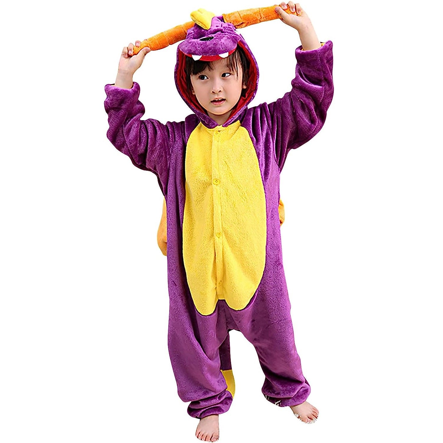 Toy Farm Unisex Animal Pyjamas - Purple Spyro Dragon Kids Onesie (Cosplay / Nightwear / Halloween / Carnival / Novelty Costume)
