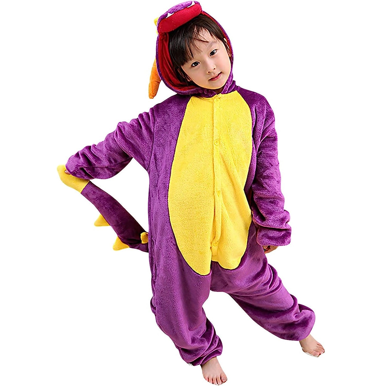 Toy Farm Unisex Animal Pyjamas - Purple Spyro Dragon Kids Onesie (Cosplay / Nightwear / Halloween / Carnival / Novelty Costume)