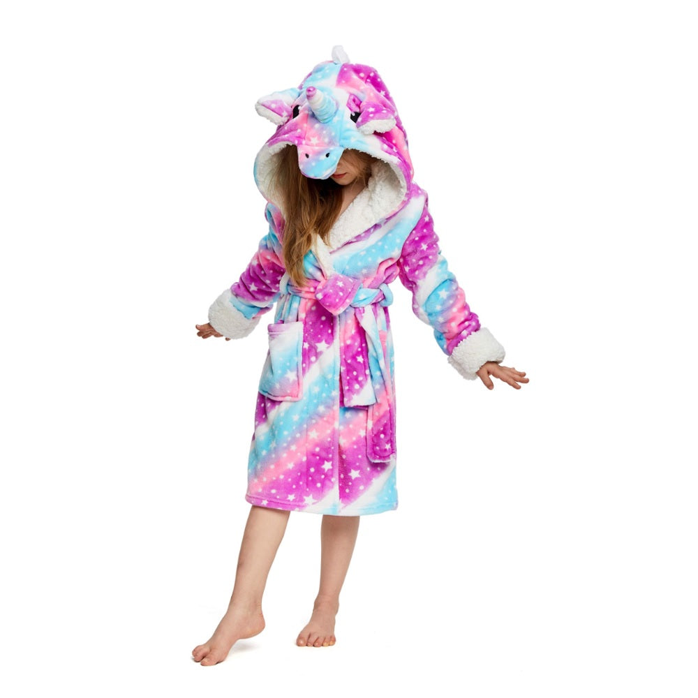 Toy Farm Galaxy Starry Sky Unicorn Kids Bathrobe