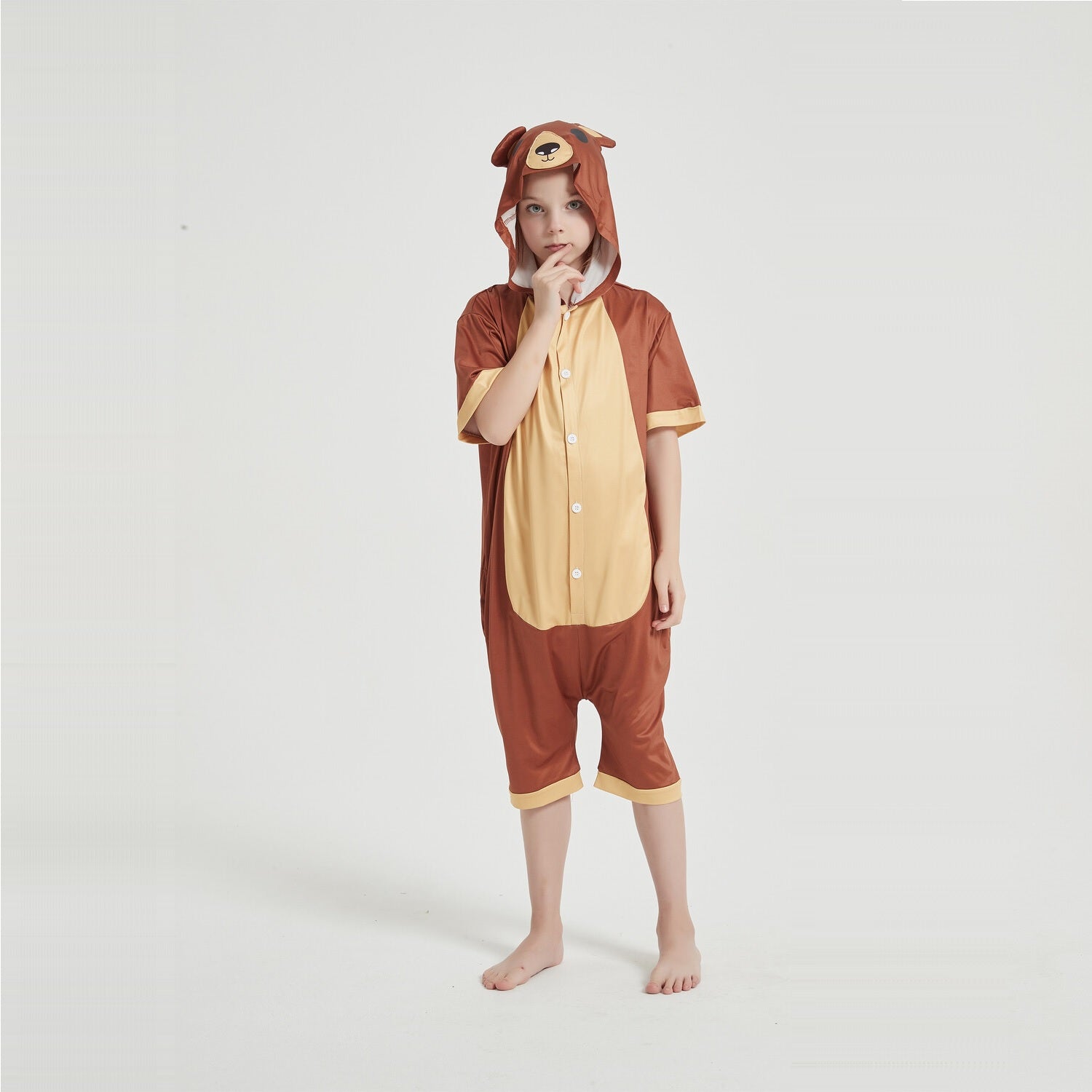 Toy Farm Unisex Animal Summer Pyjamas - Bear Kids Summer Onesie (Book-week / Nightwear / Halloween / Pyjama Days)