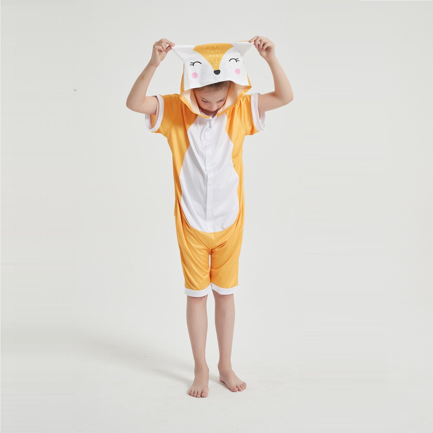 Toy Farm Unisex Animal Summer Pyjamas - Fox Kids Summer Onesie (Book-week / Nightwear / Halloween / Pyjama Days)