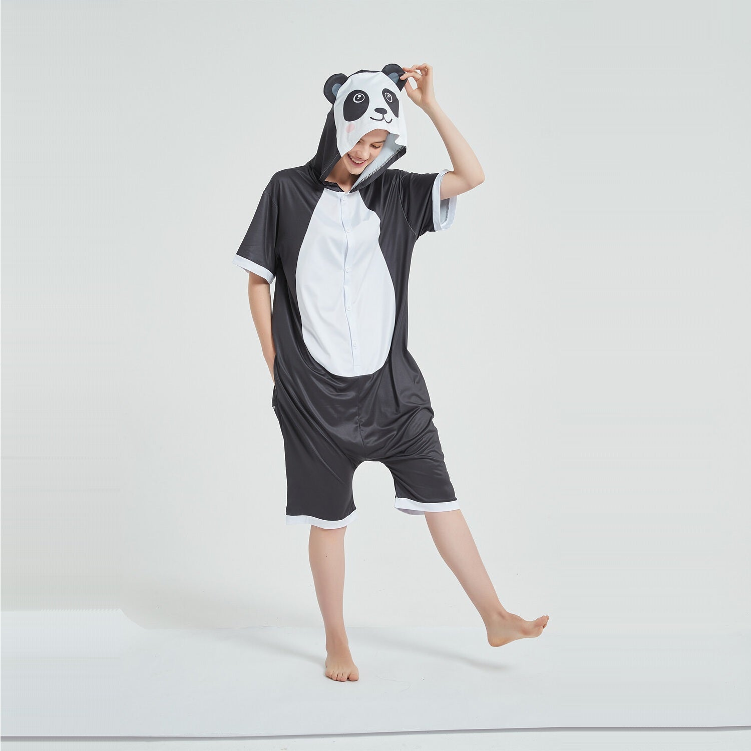 Toy Farm Unisex Animal Summer Pyjamas - Panda Adult Summer Onesie (Book-week / Nightwear / Halloween / Pyjama Days)