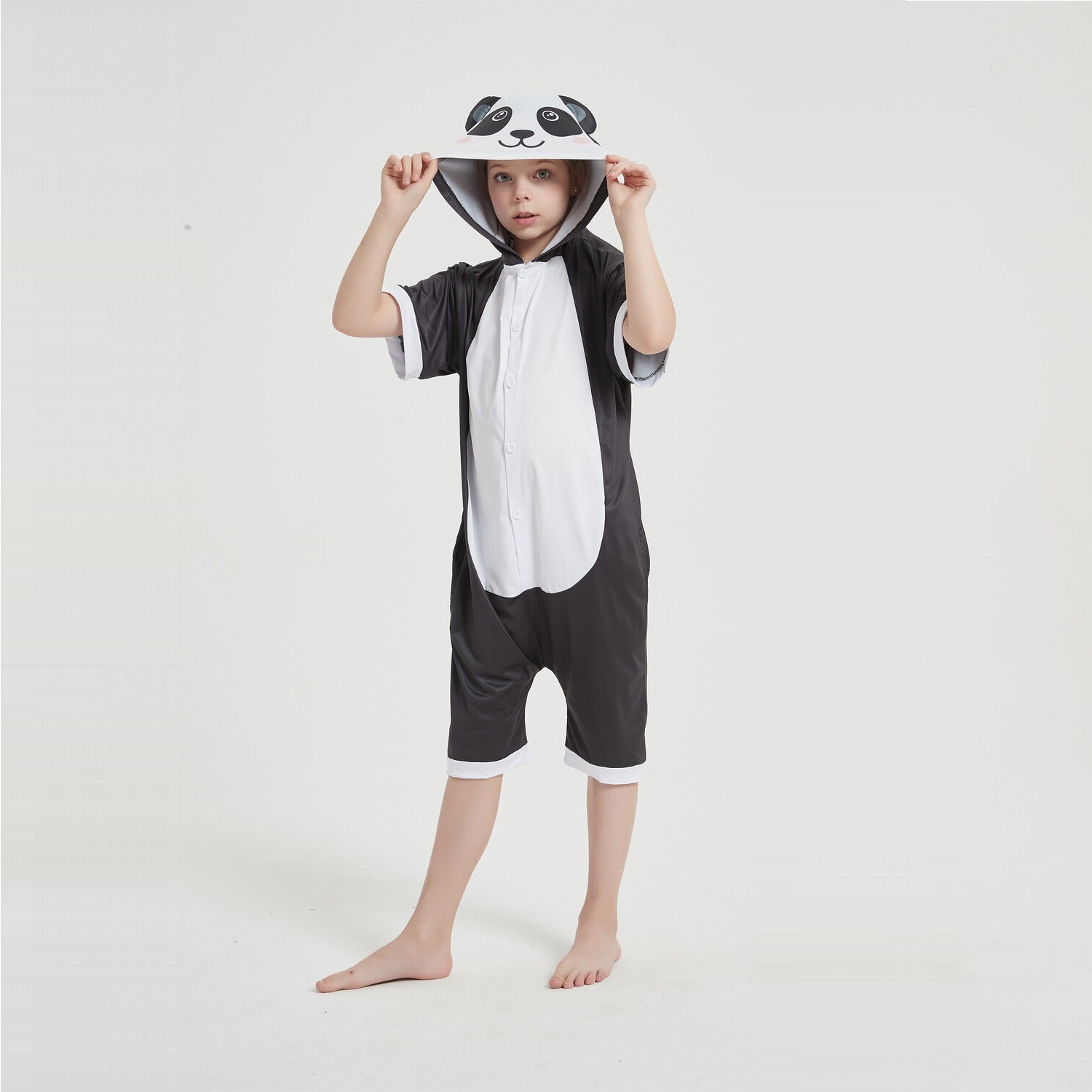 Toy Farm Unisex Animal Summer Pyjamas - Panda Kids Summer Onesie (Book-week / Nightwear / Halloween / Pyjama Days)